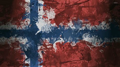 Norway Flag With Paint Drops Digital Art Hd Wallpaper Pxfuel