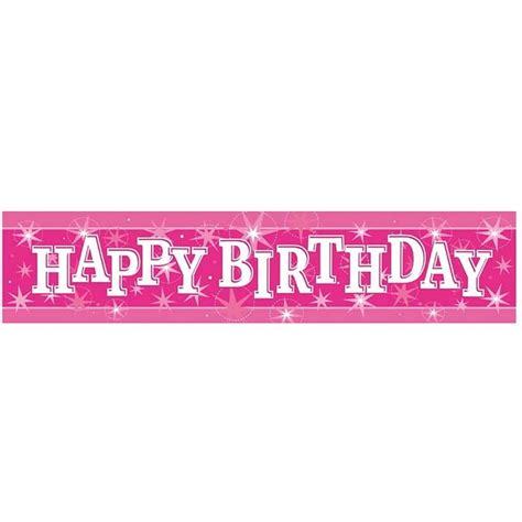 Pink Happy Birthday Foil Banner 260 M Qualatex 1 Piece