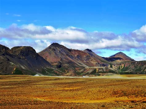 Brown Mountains Near Desert Under Blue And White Sky Iceland Hd