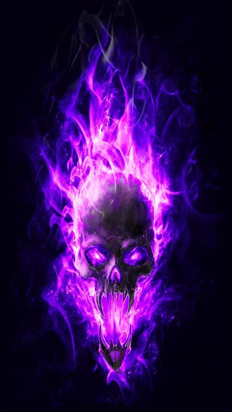 Blue Flame Skull Wallpaper Download Mobcup