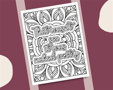20 Sex Quotes Coloring Pages For Adults Sexually Provocative Etsy