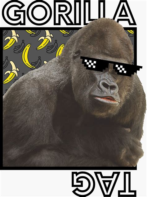 Gorilla Tag The Original Gorilla Sticker For Sale By Humorflix