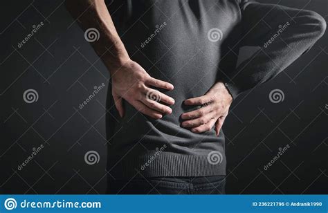 Caucasian Man Suffering From Back Pain Stock Photo Image Of Illness