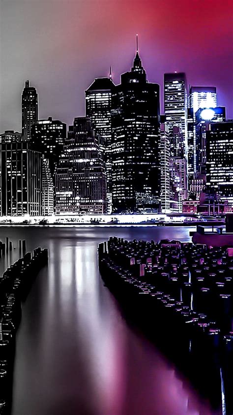 Night City Lights Gradient Light Filter Iphone Wallpapers
