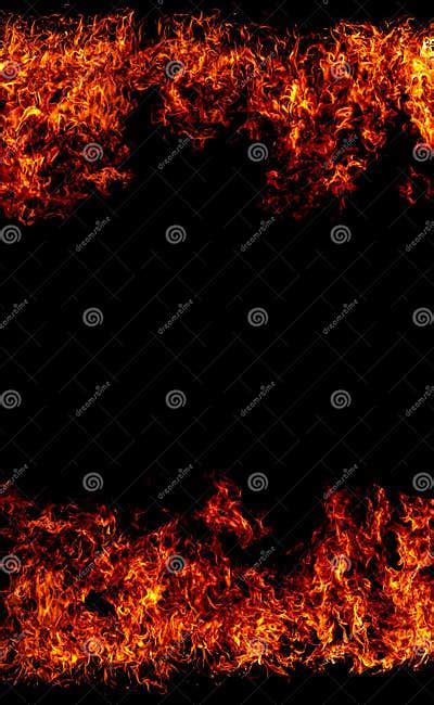 Fire Flame Frame Burn Lights On A Black Background Borders And Frames