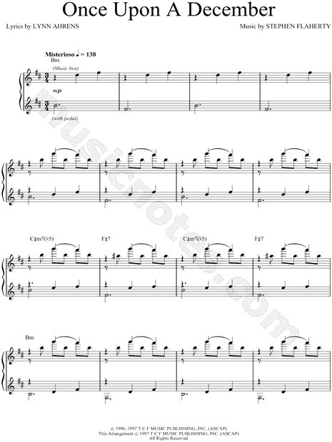 Maybe you would like to learn more about one of these? "Once Upon a December" from 'Anastasia' Sheet Music in B ...