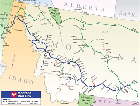 Montana Rail Link Routes Train Map Railway Route Map Train Pictures