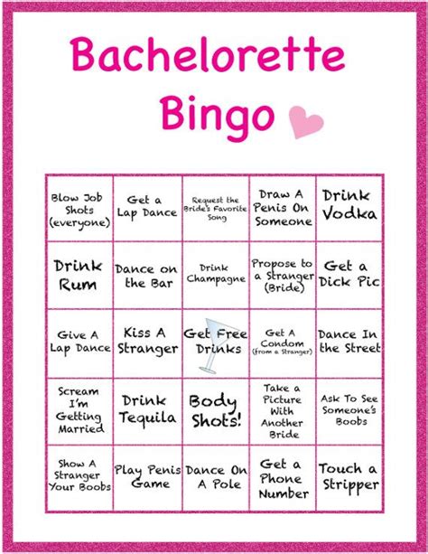 Bachelorette Bingo Bachelorette Party Game Etsy Bachelorette Party