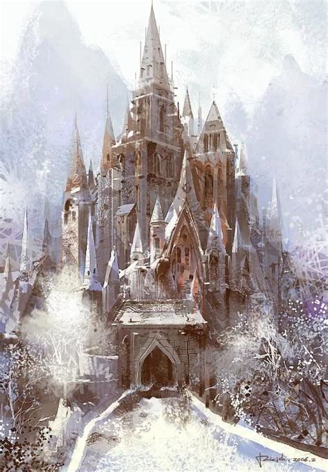 Snowy Castle Castelos Famosos Arte Fantástica Lindas Paisagens
