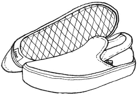 Vans Shoe Drawings Sketch Coloring Page