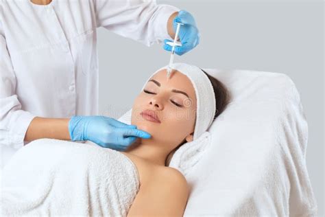 Cosmetologist Does Prp Therapy Anti Wrinkle And Aging Skin On The Face