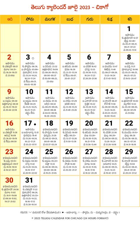 Chicago Telugu Calendar July Telugu Calendar Pdf