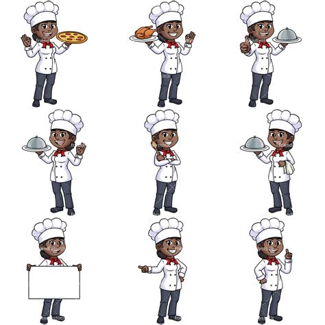 Black Female Chef Cartoon Vector Clipart Friendlystock