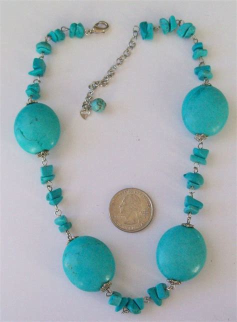 Chunky Turquoise Stone Necklace By Hdny Turquoise Stone Necklaces