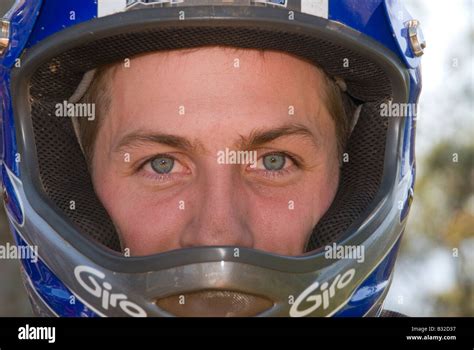 Portrait Of Downhill Bike Rider Stock Photo Alamy