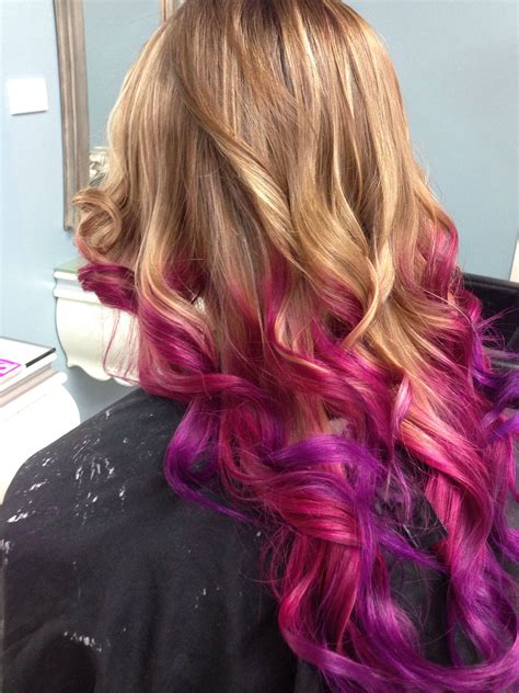 Pink And Purple Ombré Pink Hair Tips Hair Pink Hair