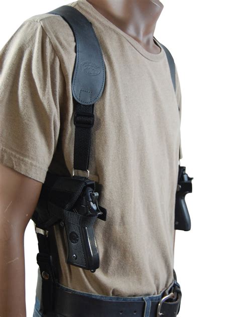 Ambidextrous 2 Gun Shoulder Holster For 9mm 40 45 Pistols Barsony