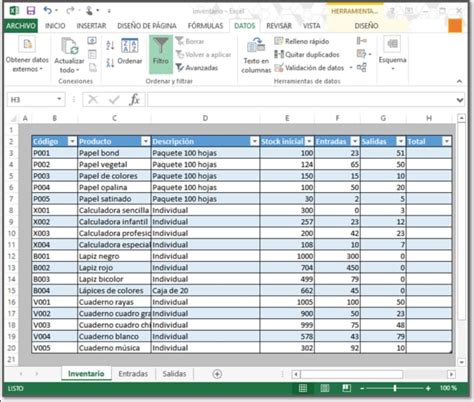 Inventario De Almacen En Excel