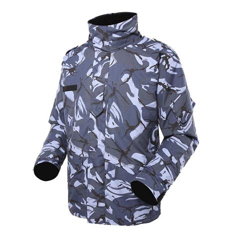 Navy Blue Camouflage Camouflage Military Winter Fleece Jacket For
