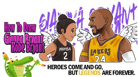 How To Draw Kobe Bryant And Gianna Bryant Step By Step Youtube