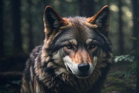 Premium Ai Image Wild Wolf Portrait