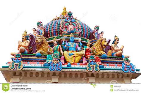 Hindu God Statues At A Hindu Temple In Isolated Stock Image Image Of