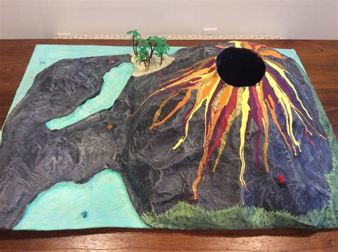 Top View Paper Mache Volcano Volcano Projects Paper Mache Volcano