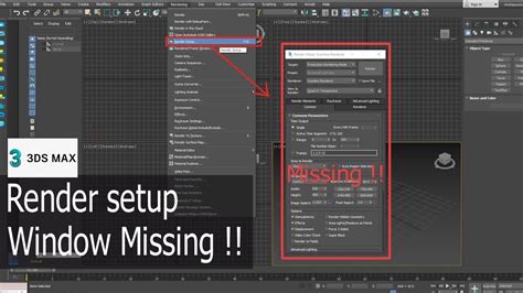 3ds Max Render Setup Window Missing Youtube