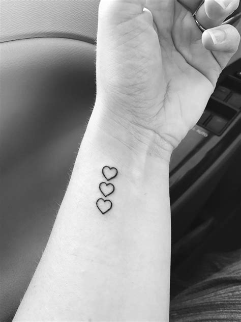Finally Got My Tattoo Three Hearts To Represent My Kids Tattoos For