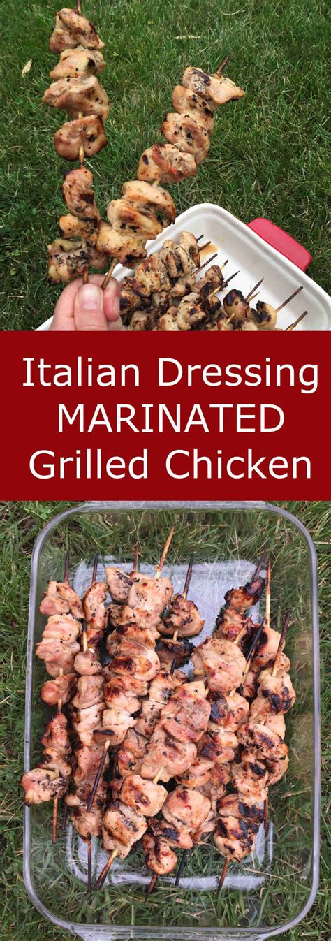 Italian dressing chicken marinade is an italian chicken marinade that doubles as a salad dressing! Grilled Chicken Kebabs Marinated In Italian Dressing ...