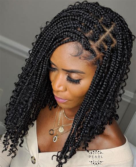 17 Short Knotless Box Braids With Curly Ends