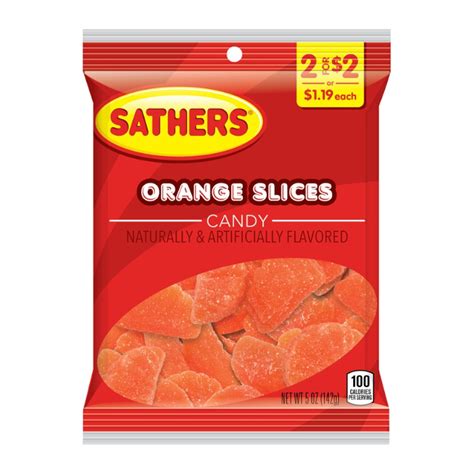 Sathers Orange Slices Jelly Candy Sweets 142g Packet