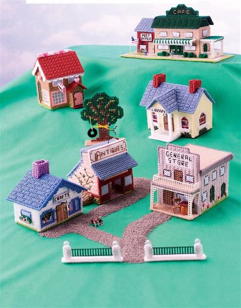 Vintage Plastic Canvas Pattern Book Hometown Villages 1 And 2 Etsy Plastic Canvas Patterns Free