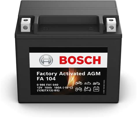 Bosch Batteria Per Moto Ytx12 Bs 10 Ah 150 A Con Tecnologia Agm