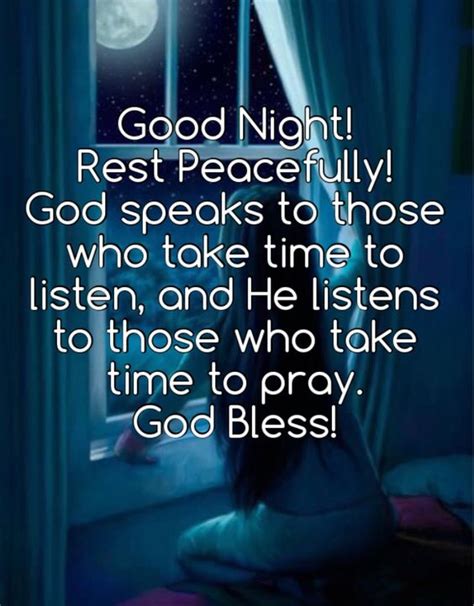 Good Night Rest Peacefully God Speaks To Those Who Take Time To