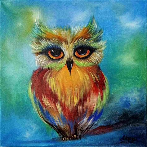 Cute Owl Painting Owl Art Kids Painting Etsy In 2021 Painting Art