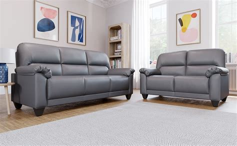 Kenton Small Grey Leather Sofa 32 Seater Only £49998 Furniture Choice