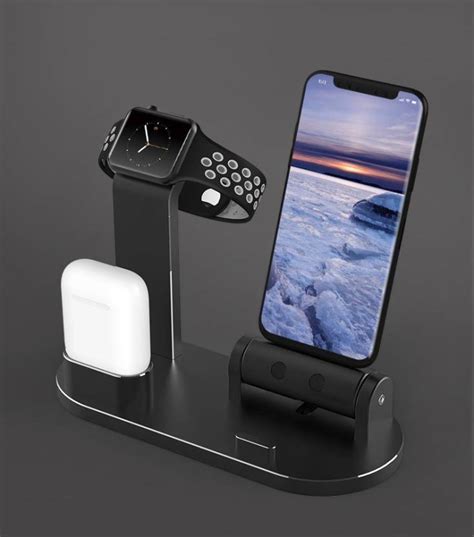 Roq 3 In 1 Aluminium Charging Stand For Airpods Apple Watch Iphone