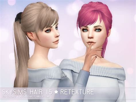 Aveiras Sims 4 Skysims Hair 115 Retexture Sims 4 Hair Sims