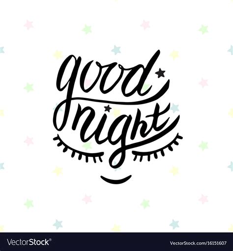 Good Night Word Written In Calligraphy Style Vector Image