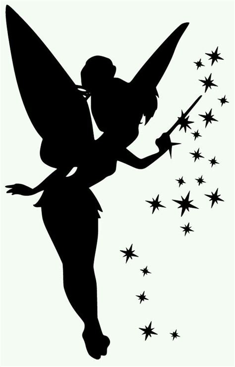 Tinkerbell Tattoo Fairy Stencil Disney Princess Silhouette Fairy