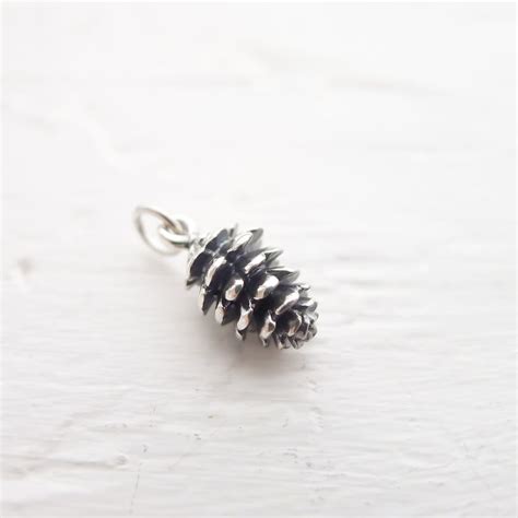 Pine Cone Charm Pinecone Pendant Sterling Silver Jewelry Etsy