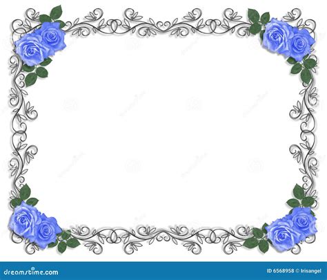 Wedding Border Blue Roses Royalty Free Stock Photos Image 6568958
