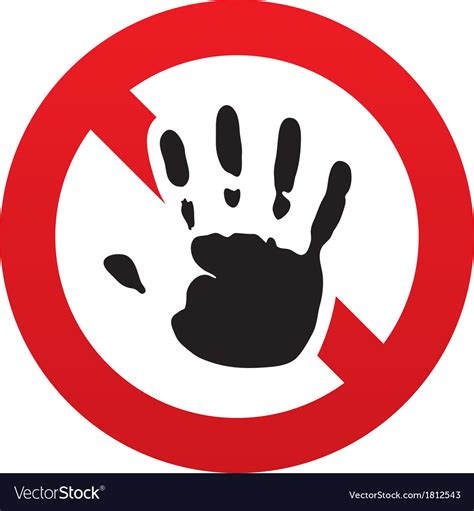 No Hand Print Sign Icon Stop Symbol Royalty Free Vector