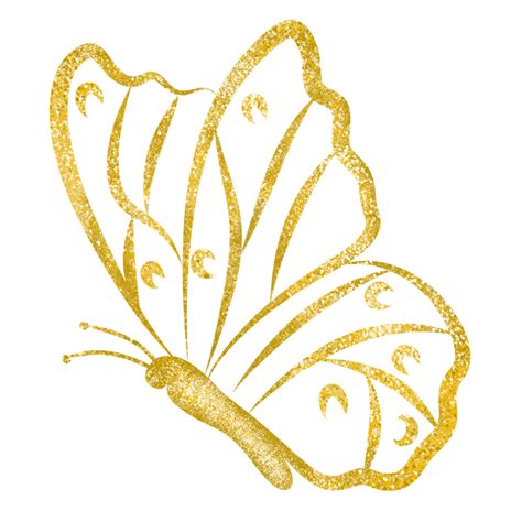 Gold Glitter Butterfly 34891235 Png