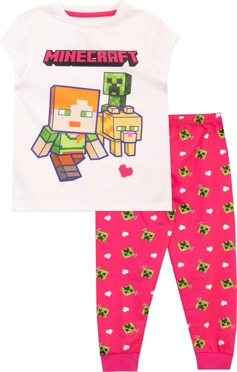 Minecraft Girls Pajamas Pink 12 Amazonca Clothing And Accessories