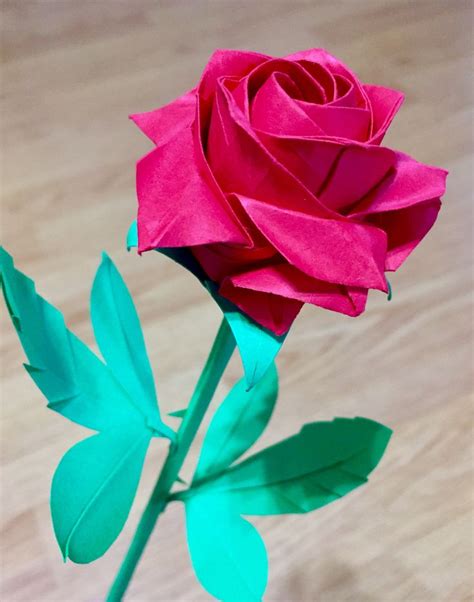 Origami Rose Paper Origami Flower Paper Flower Paper Rose Valentine