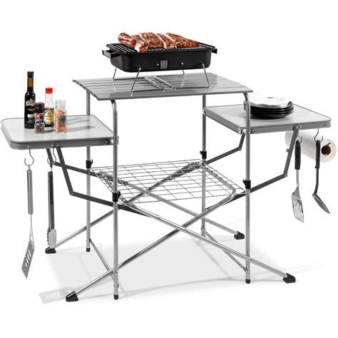 Best Choice Products Portable Folding Grill Table Outdoor Food Prep