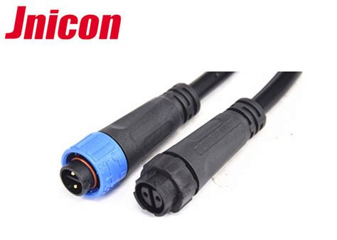 M16 2 Pin Waterproof Wire Connectors Ip67 Cable Welding Impact Resistance