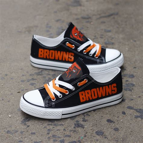 Cleveland Browns shoes logo Low Top Canvas Shoes Sport Sneakers -Jack ...